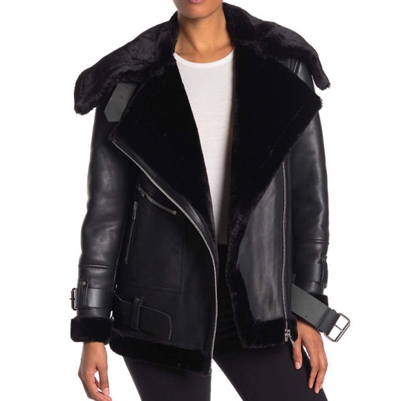 Walter Baker Celine Leather Faux Fur Jacket - Picture 3 of 14